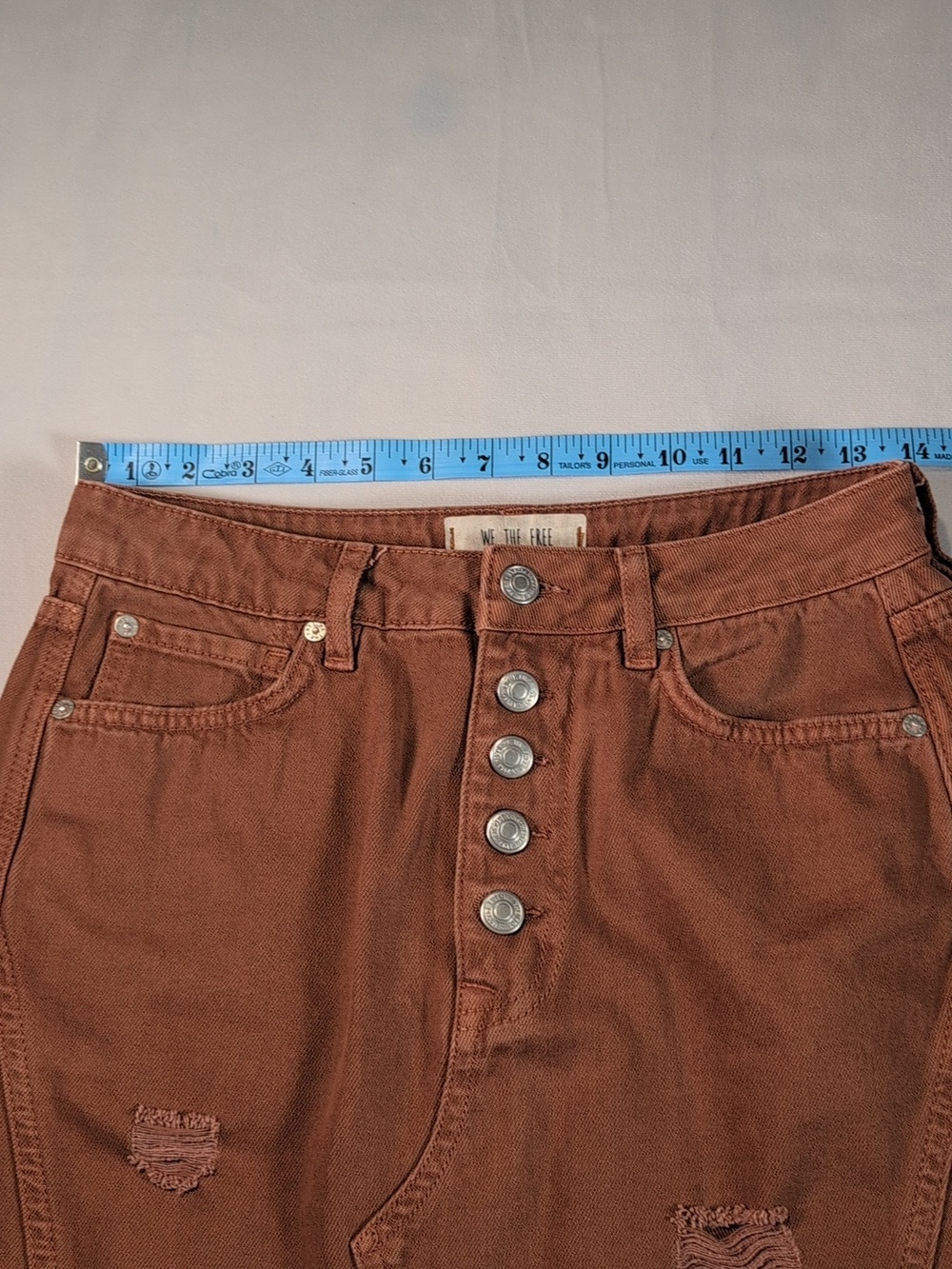 We the Free Rust Colored Button Fly Distressed De… - image 4